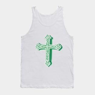 Cross Pastel Green Shadow Silhouette Anime Style Collection No. 214 Tank Top